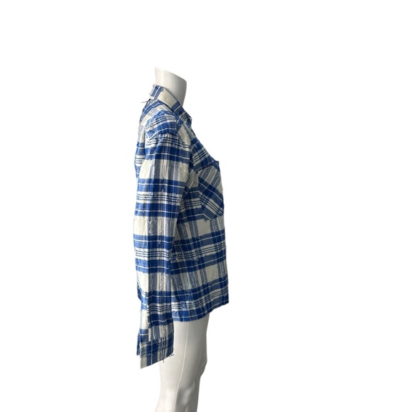 Palm Angels Blue & White Plaid Button Down Shirt Size 42/US 6 - Picture 3 of 8